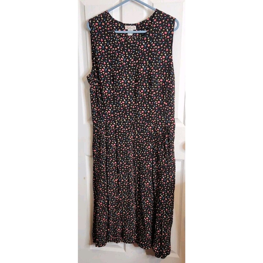 Talbots Tropical Maxi Dress Womens Sz 20‎ Floral Sleeveless Beach Vacation Rayon